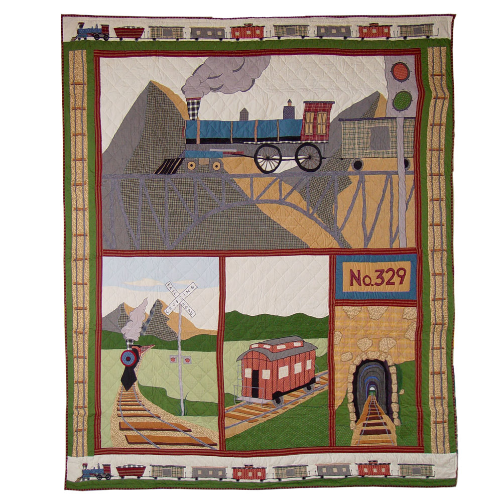 Train Queen Quilt 85"W x 95"L