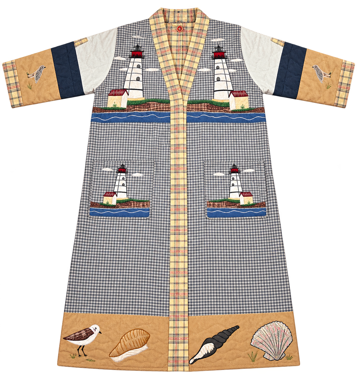 Lighthouse by the Bay Handmade 100% Cotton Bathrobe