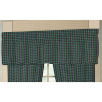Green Tartan Plaid Curtain Valance 54"W x 16"L