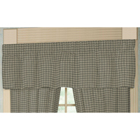 Cream Plaid with Light Olive Lines Curtain Valance 54"W x 16"L