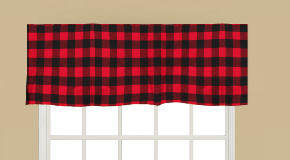 Red and Black valance 54"w x 16"l