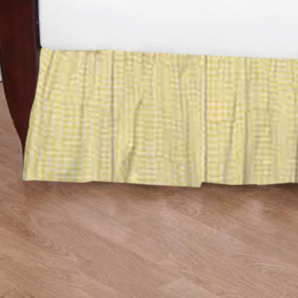 Hey Diddle Diddle Straw Yellow Gingham (W141D) Crib Bed Skirt 28" x 53"-Drop-13"