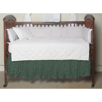 Homespun Green Check (w187a) Crib Bed Skirt 28" x 53"-Drop-13"