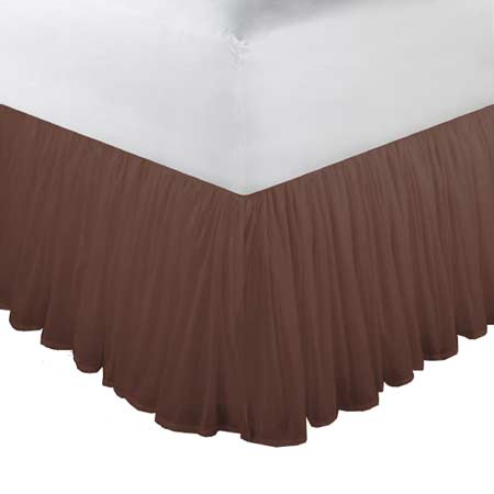 Chocolate Brown Chambray  Bed Skirt King Size 78"W x 80"L-Drop 18"