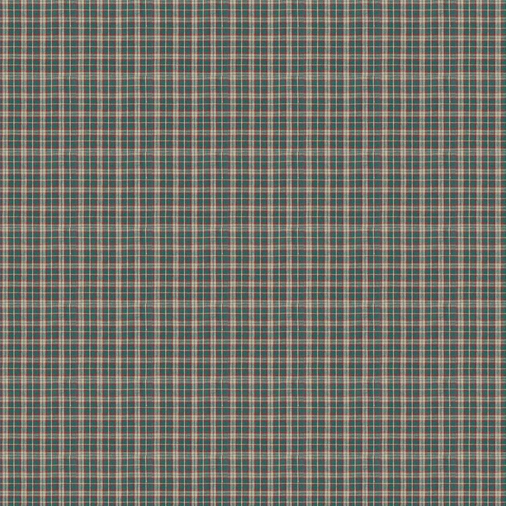 Green and Muddy Red Plaid fabrics by the yard