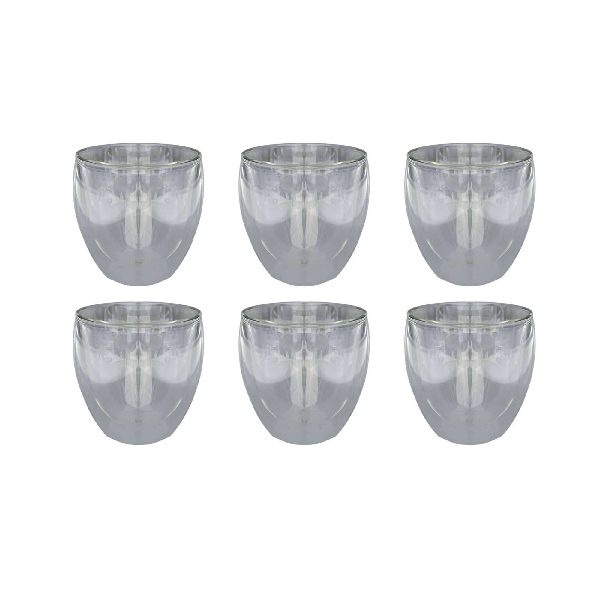 Oval Shape Glass cup set of 6 pieces, tea cup / wine glass / drink cup/ milk cup/ water cup, Capacity: 200ML Size: 62*88mm, Clear and Transparent.