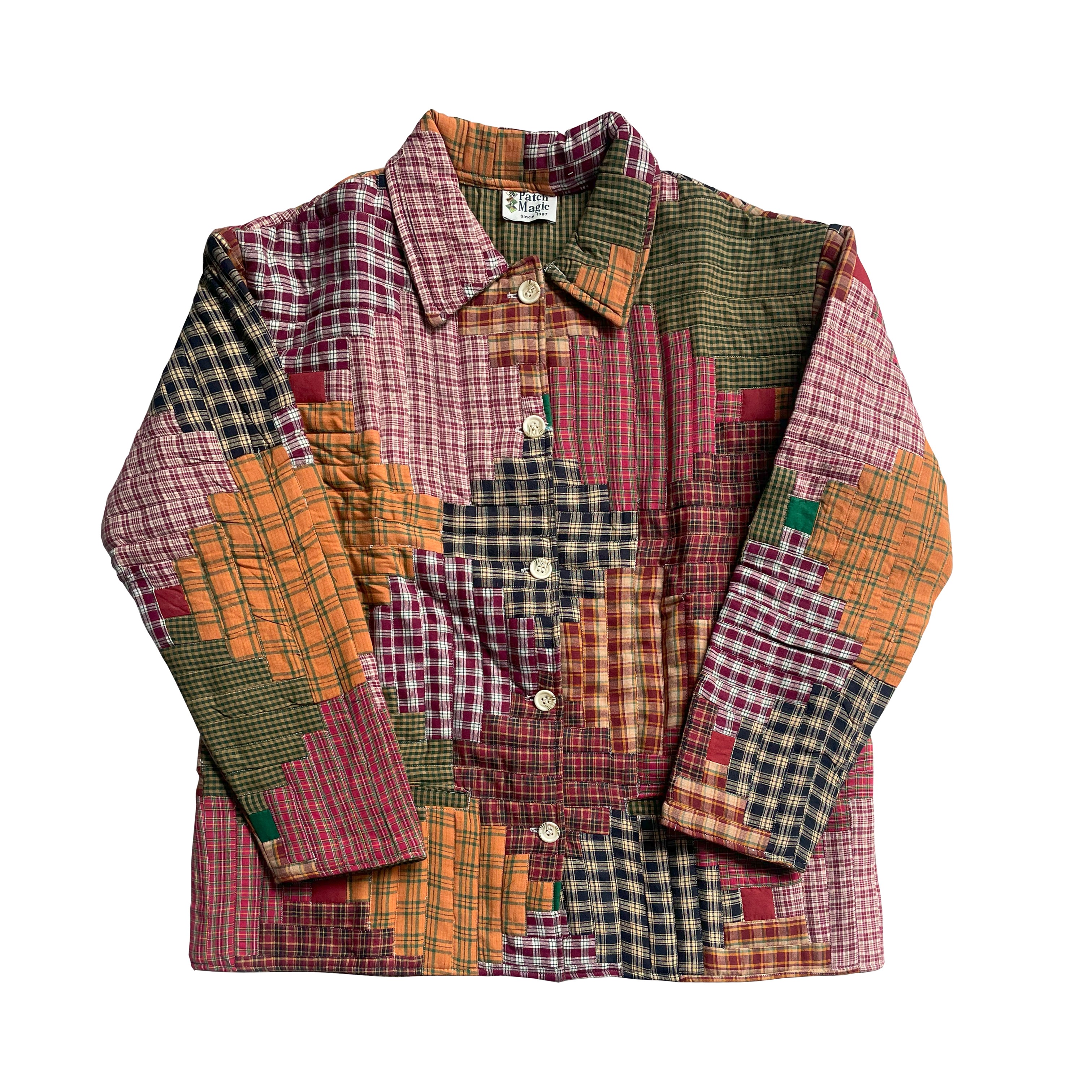 Harvest Log Cabin Quilted Cotton Jacket | Quilted, Reversible, Regular Fit, Soft Cotton Filling