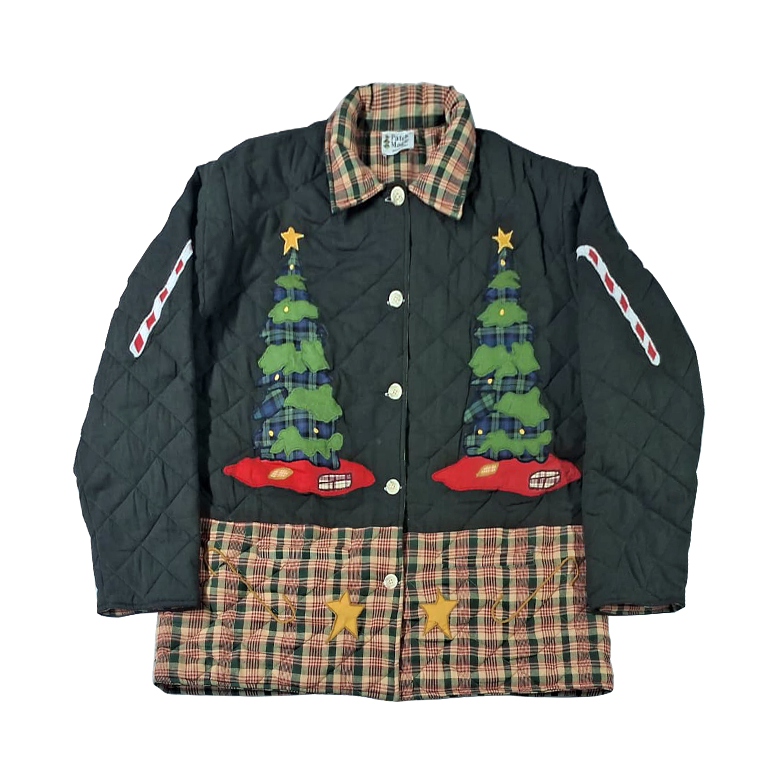  Santa and Christmas Tree Themed Reversible Quilted Cotton Jacket | Cozy All-Season Regular Fit Jacket