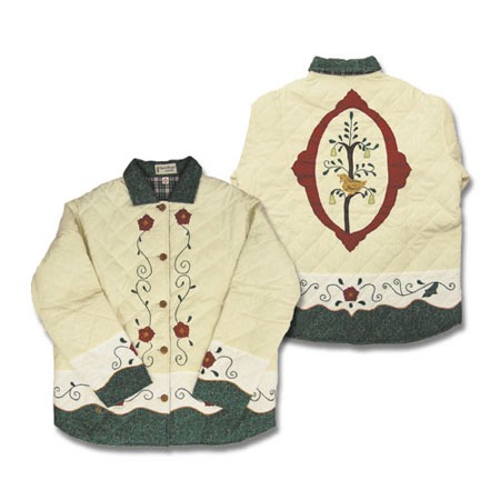 Twelve Days of Xmas Reversible Quilted Cotton Jacket &ndash; Handmade Appliqu&eacute; Soft Cotton Filled Jacket by Patch Magic