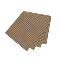 Brown and Gold Gingham Fabric Napkin 20"W x 20"L