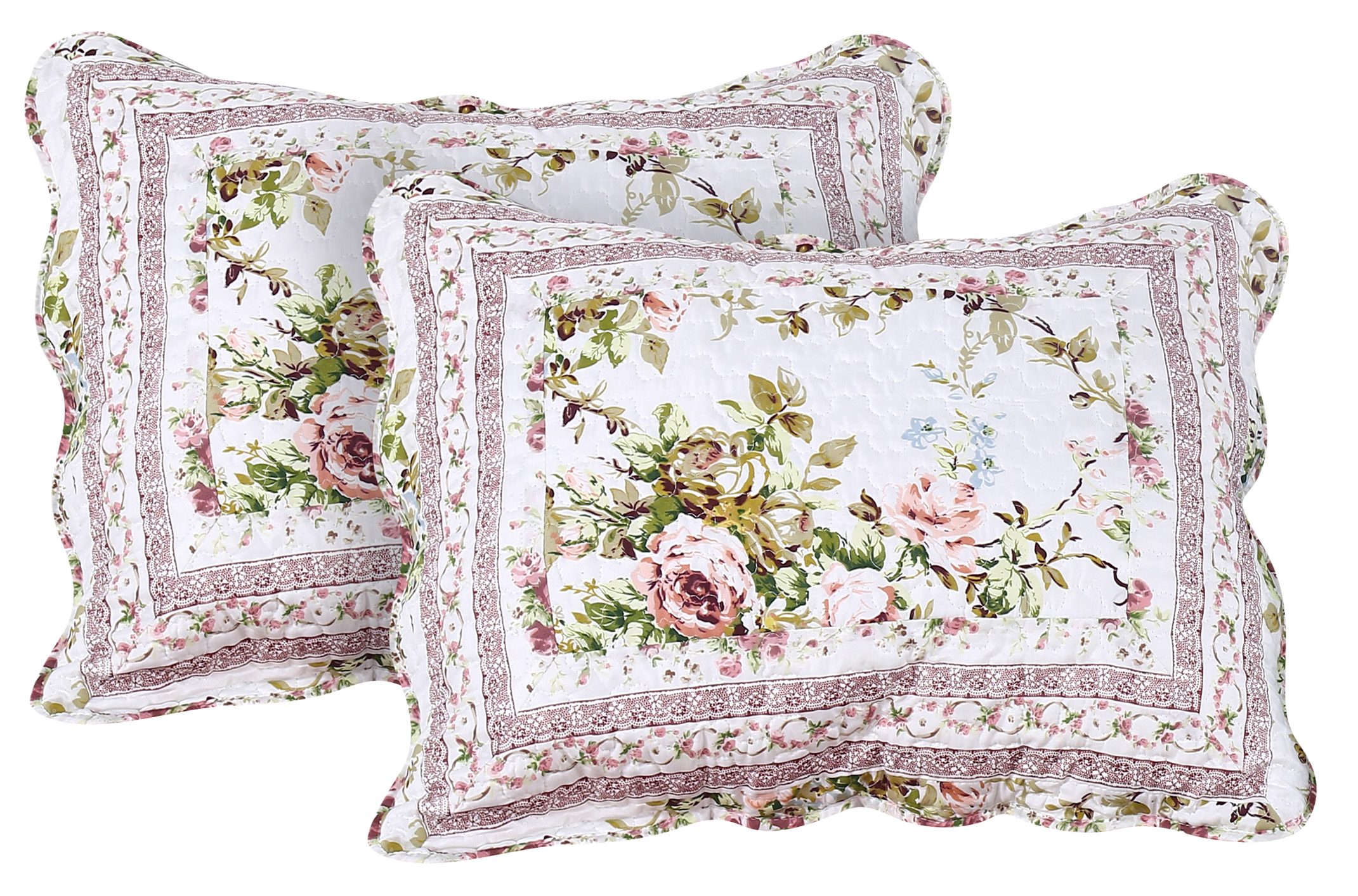 Primrose Garden Pillow Sham Set(2 Pieces) 27"W x 21"L 
