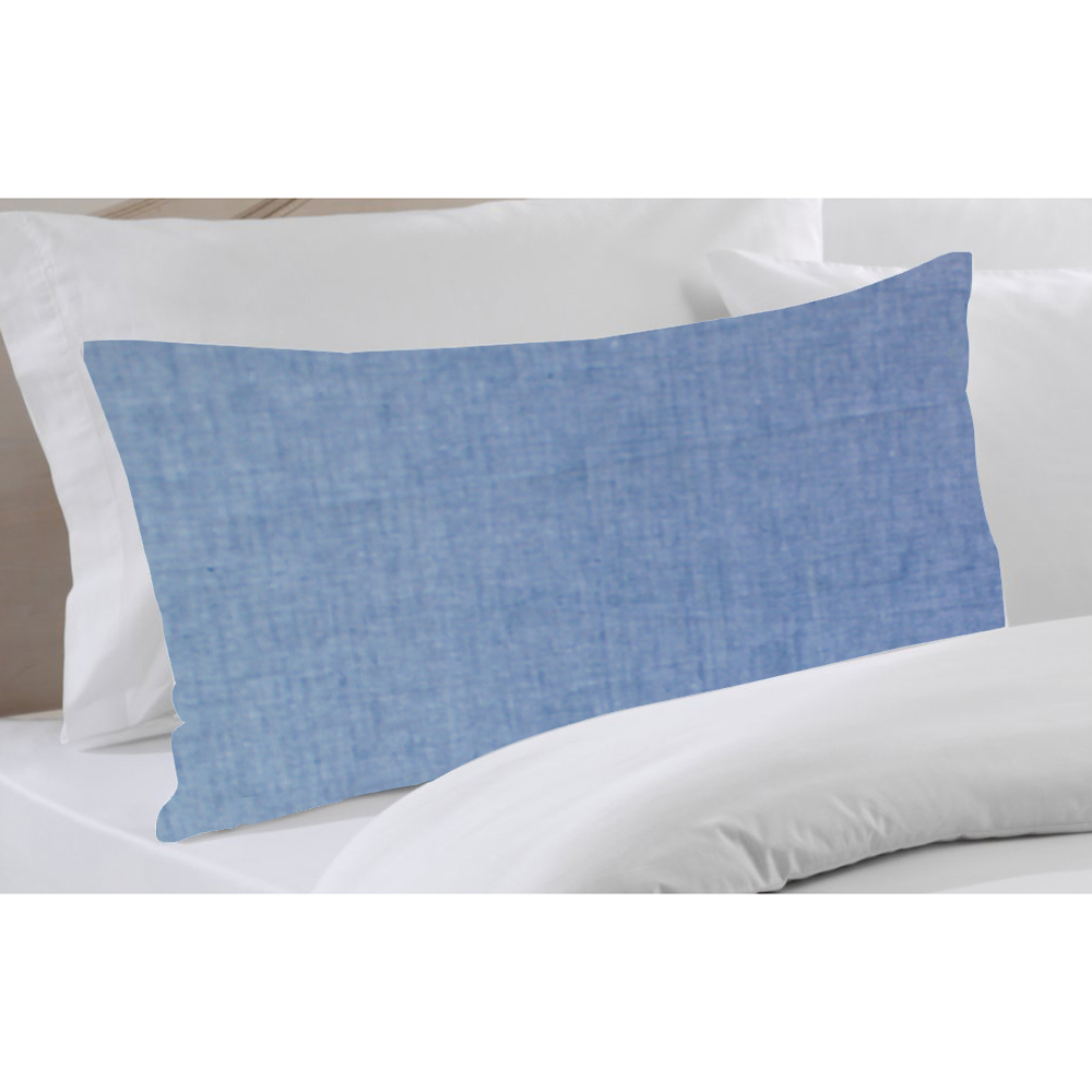 Light Blue Denim Chambray Pillow Sham 27"W x 21"L