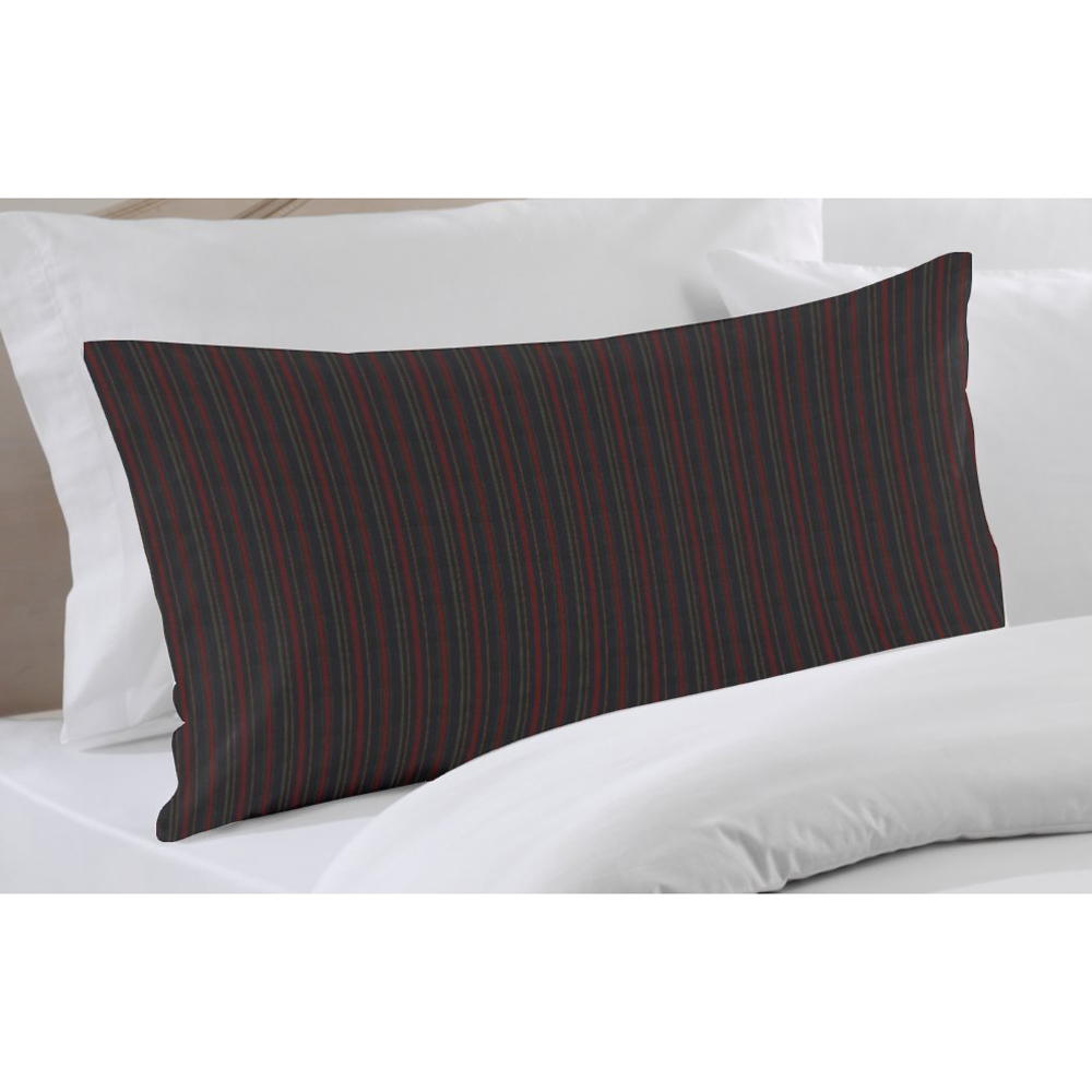 Black and Maroon Stripe Pillow Sham 27"W x 21"L
