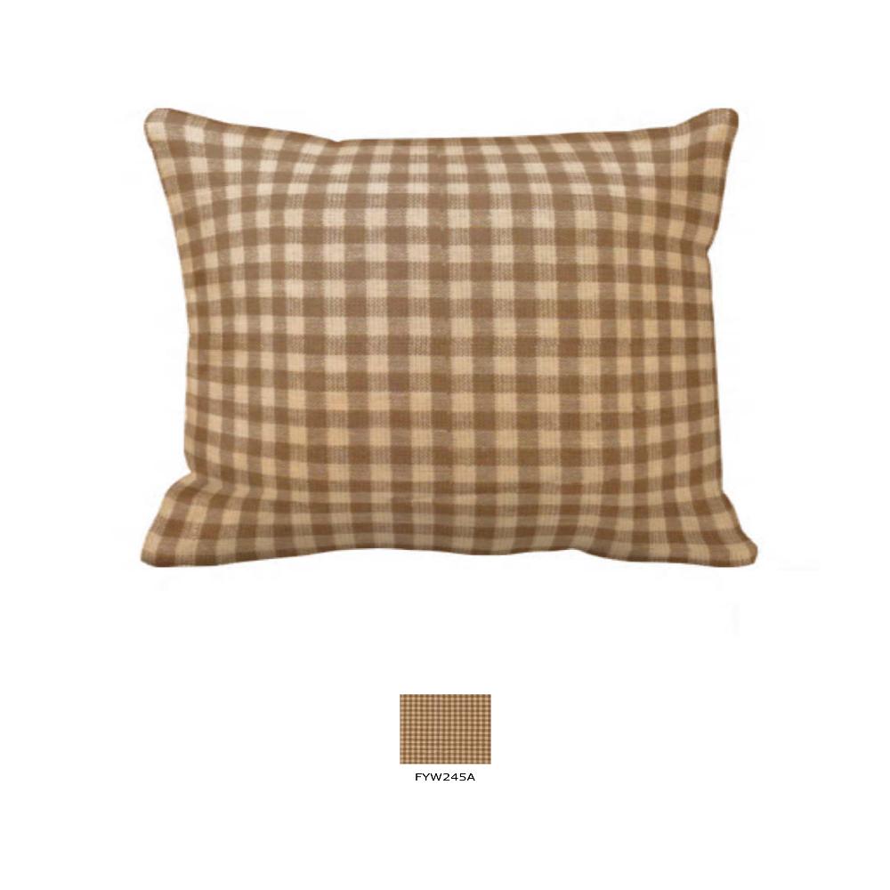Brown and Gold Gingham Pillow Sham 27"W x 21"L