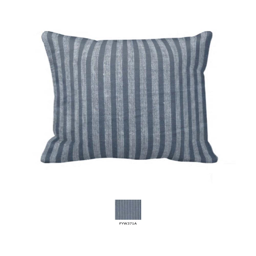 Dark and Light Blue Pencil Stripe Pillow Sham 27"W x 21"L