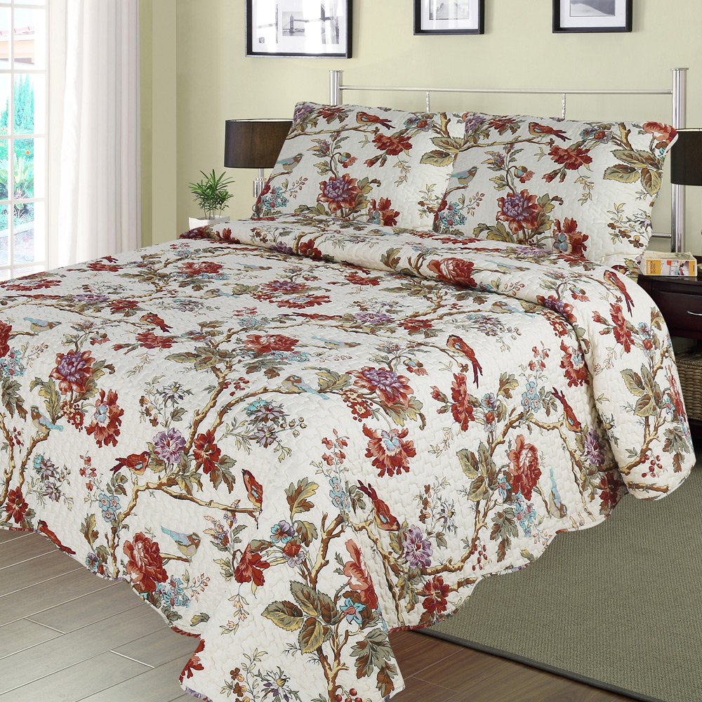 Finch Orchard king quilt-108*92 with 2 ps