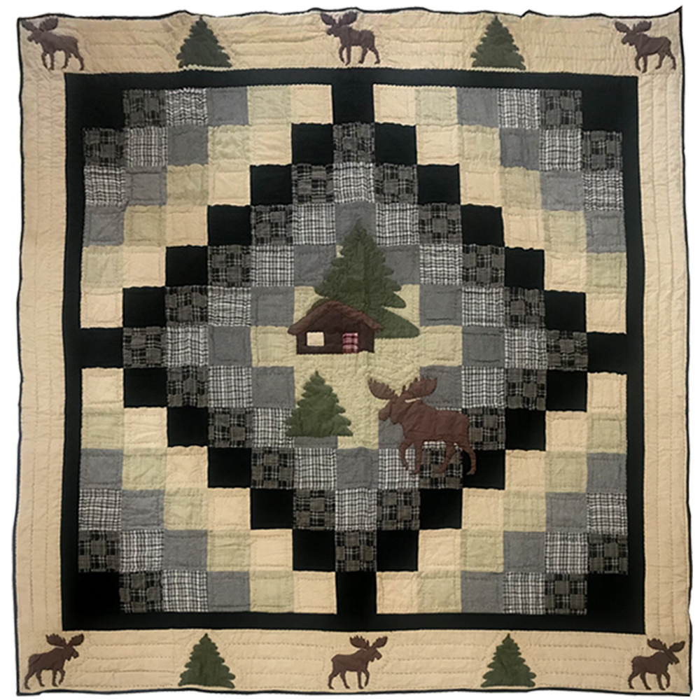 Moose Cabin  King Quilt 105"W x 95"L