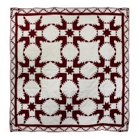 Ruby Feathered Star King Quilt 105"W x 95"L