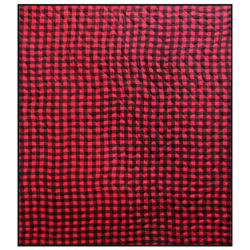 Red and Black Buffalo Check Luxury King Quilt 120"W x 106"L
