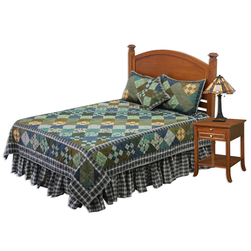 Chambray Nine Patch Luxury King Quilt 120"W x 106"L