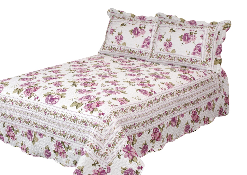 Peony Bloom Quilt with Pillow Shams by Patch Magic