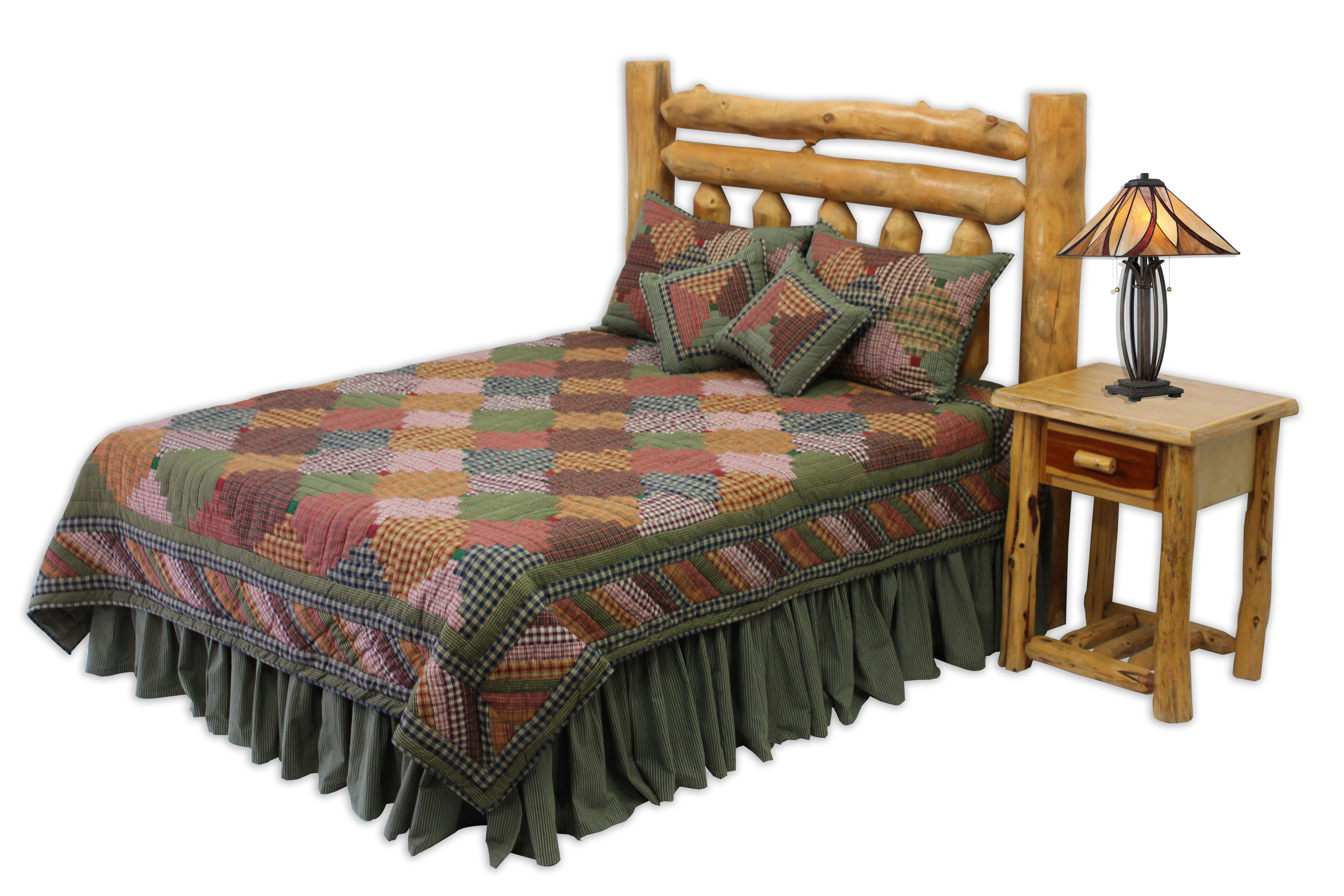 Buy a Twin Size Quilt and Get a Matching Pillow Shams FREE | Harvest Log Cabin Twin Quilt 65"W x 85"L