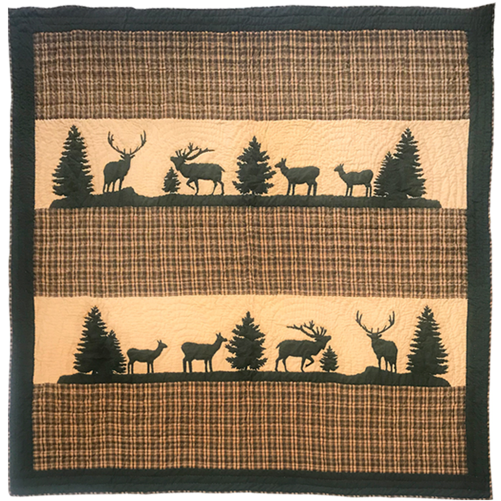 Rocky Mountain Elk Twin Quilt 65"W x 85"L