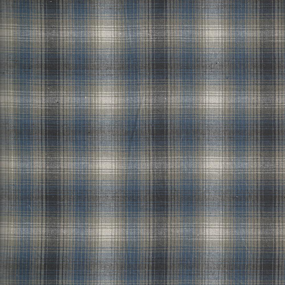 Blue Black Grey Plaid  Fabric Swatch 4" x 4"