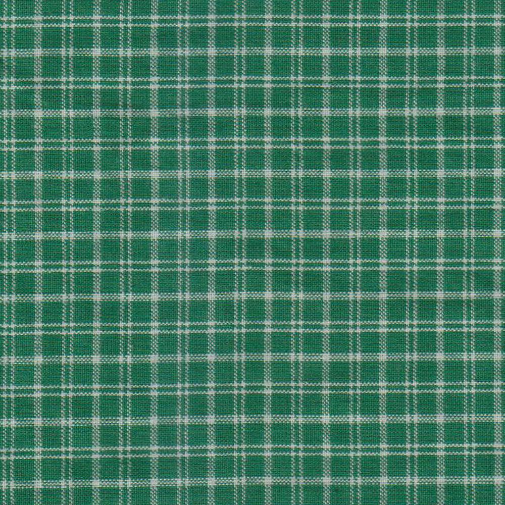 Green Check Plaid With White Fabric Swatch 4" x 4"