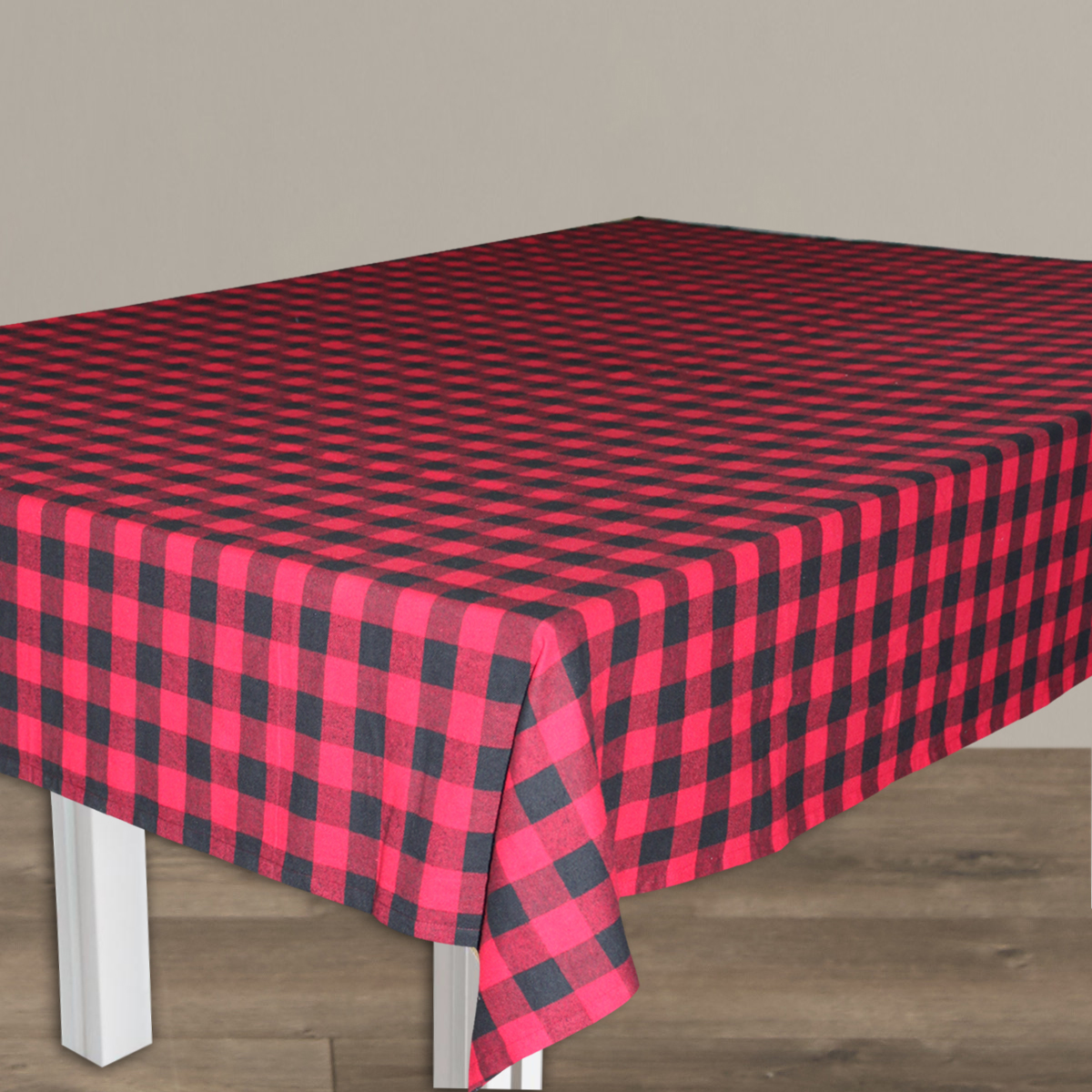 Red and Black Buffalo Check Table Cloth (6 Place) 52"x70"