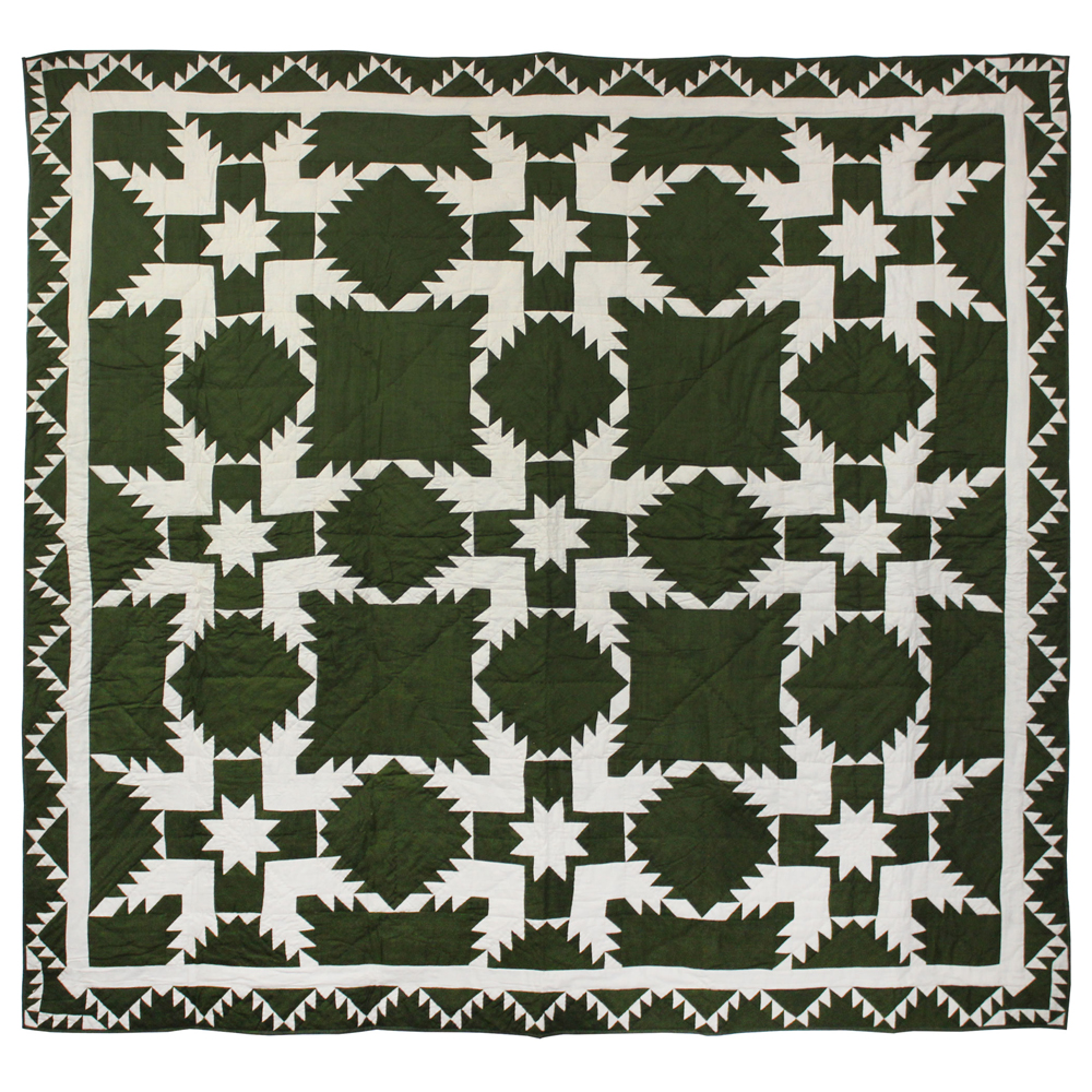 Green Feathered Star Throw 50"W x 60"L