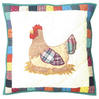 Rooster hen Toss Pillow 16"W x 16"L