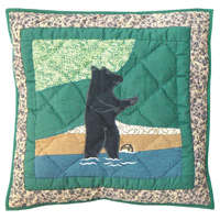 Wilderness Bear Toss Pillow 16"W x 16"L