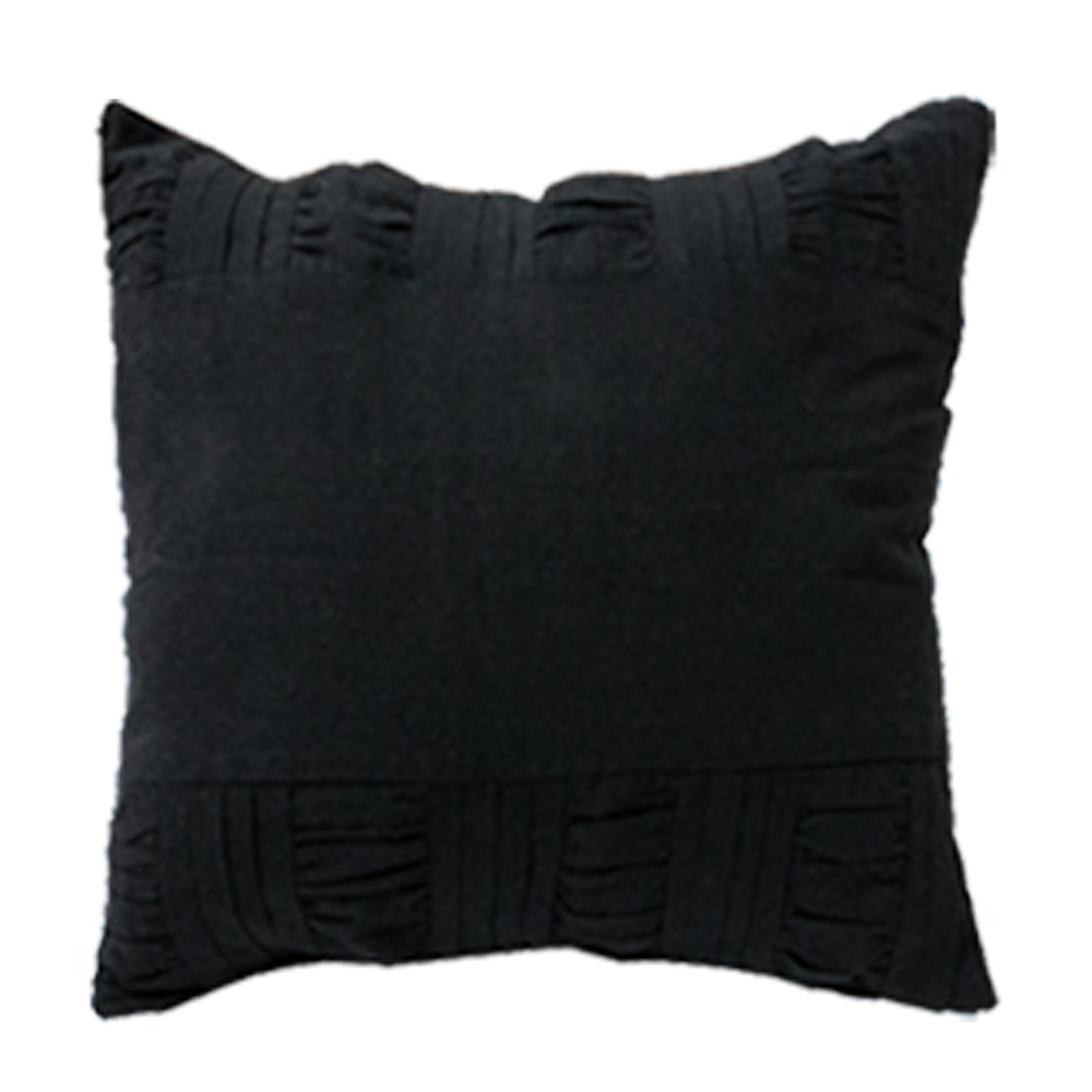 Black Pintuck Toss Pillow 16" W X 16" L