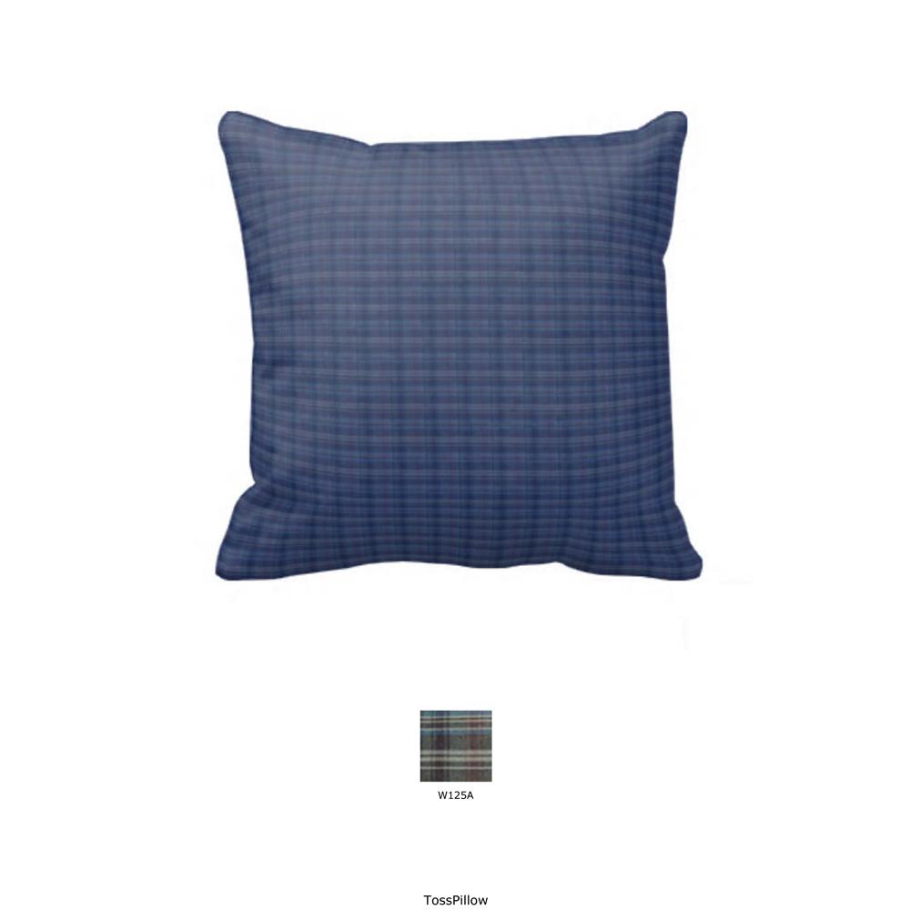 Navy and Light Blue plaid  Toss Pillow 16"W x 16"L