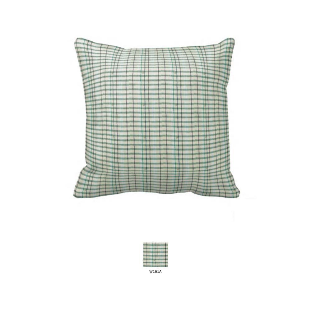 Light Green Line Plaid Toss Pillow 16"W x 16"L