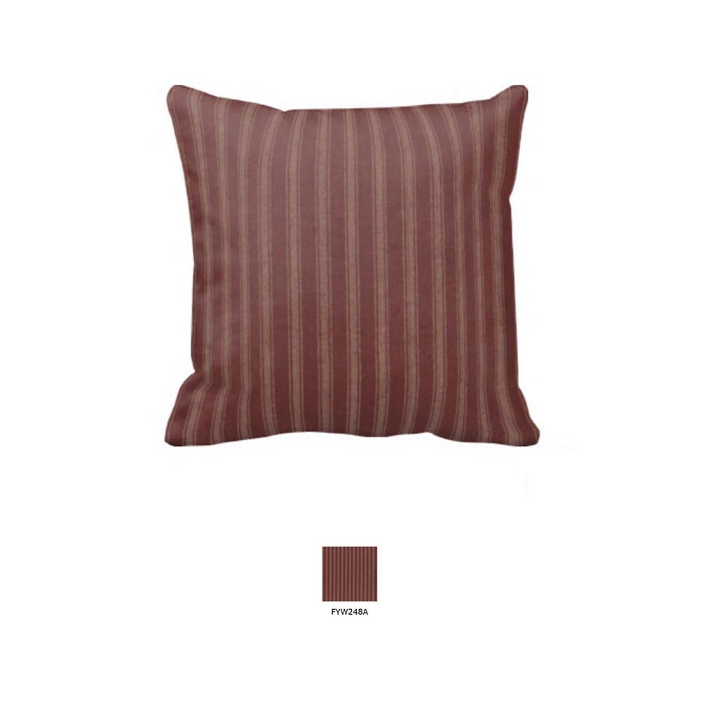 Tea Dye Stripes with Red Toss Pillow 16"W x 16"L
