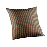 Multi Brown and Tan Plaid Toss Pillow 16"W x 16"L