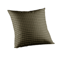 Olive Green and Ecru Checks Toss Pillow 16"W x 16"L