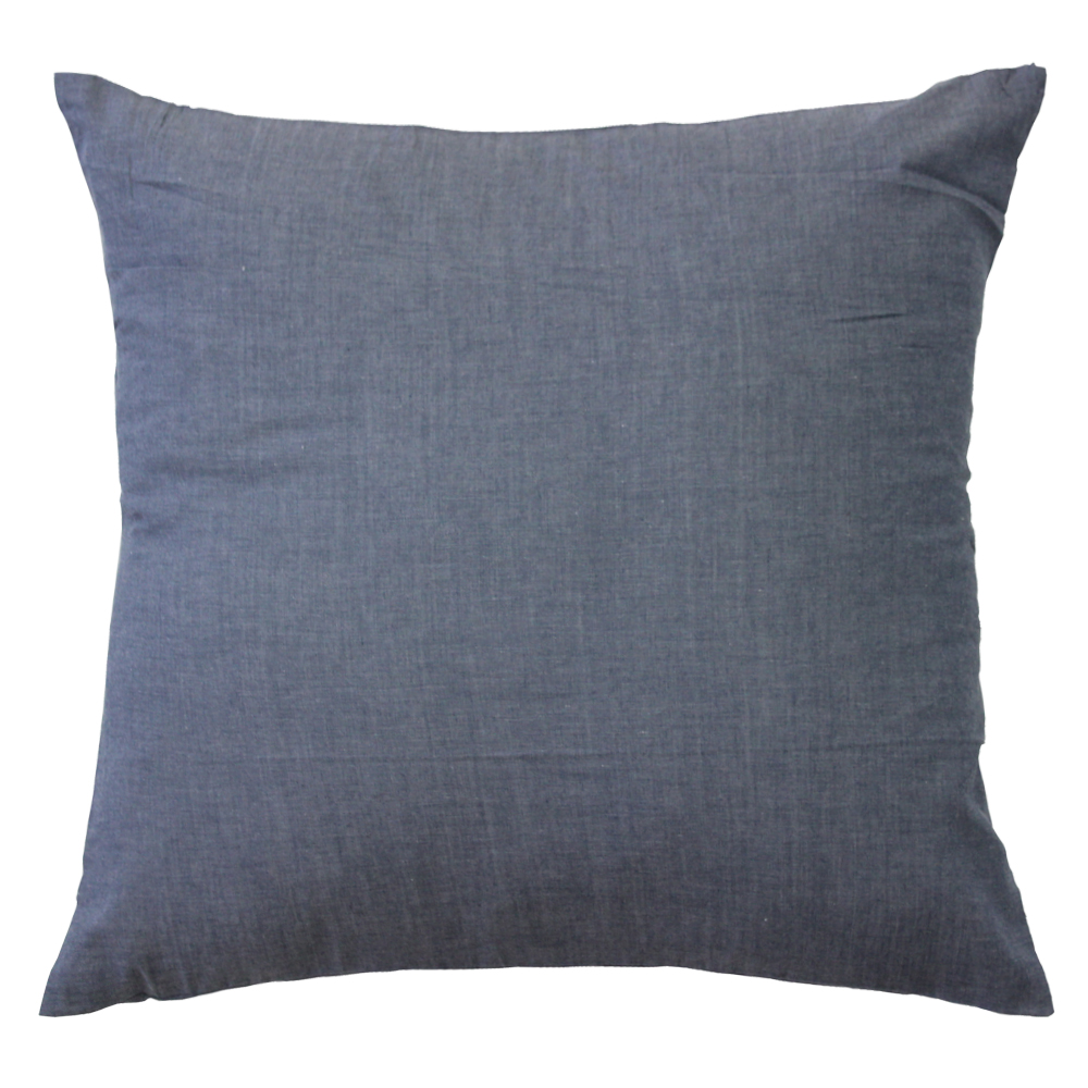 Grey Chambray Toss Pillow 16"W x 16"L