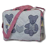 Blue Teddy Bear overnite tote bag 18" x 6" x 12"