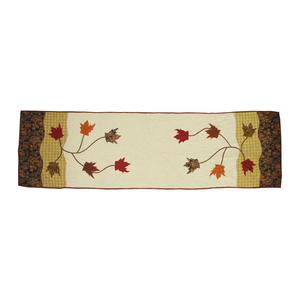 Autumn Leaves Queen Bed Runner or Scarf 85"W x 30"L.  Buy Now and get a free Throw/Toss Pillow worth of $30