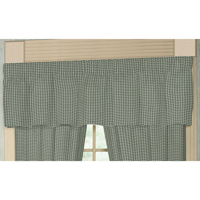 Sage Green Gingham Curtain Valance 54"W x 16"L