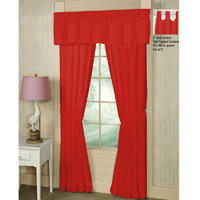 Bright Red Solid Window Curtain 40"W x 84"L