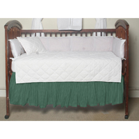 Green Check Plaid With White (w139a) Crib Bed Skirt 28" x 53"-Drop-13"
