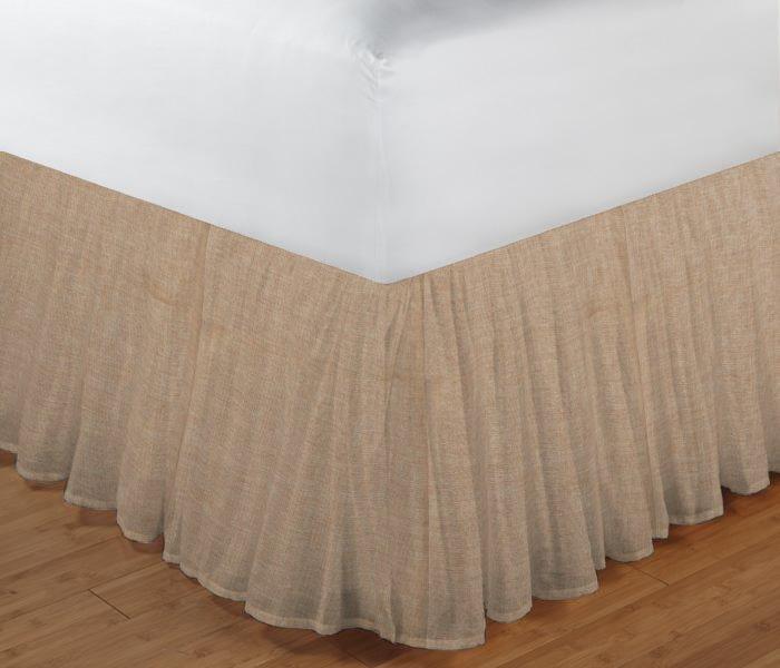 Gold Chambray Bed Skirt Twin Size 39"W x 76"L-Drop-18"