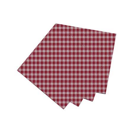 Homespun Red Check Fabric Napkin 20"W x 20"L