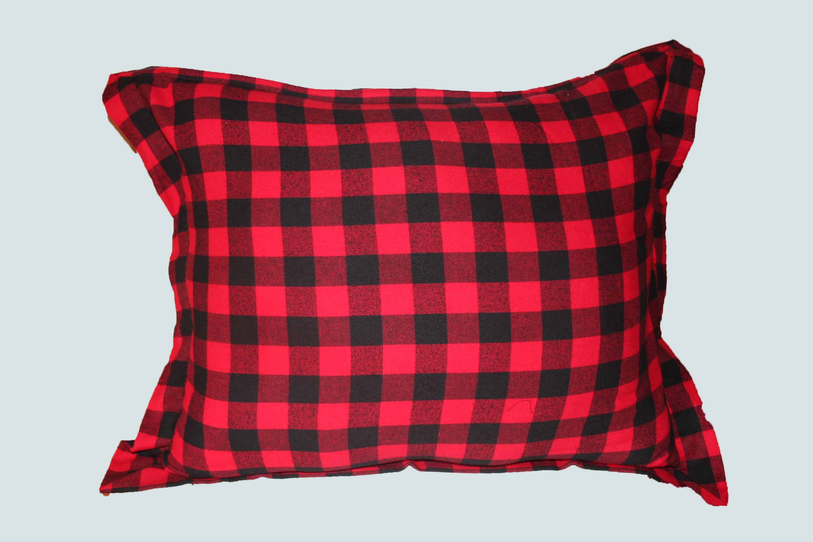 Red and Black Twill Buffalo Check Fabric Pillow Shams 27"w x 21"l Flanged