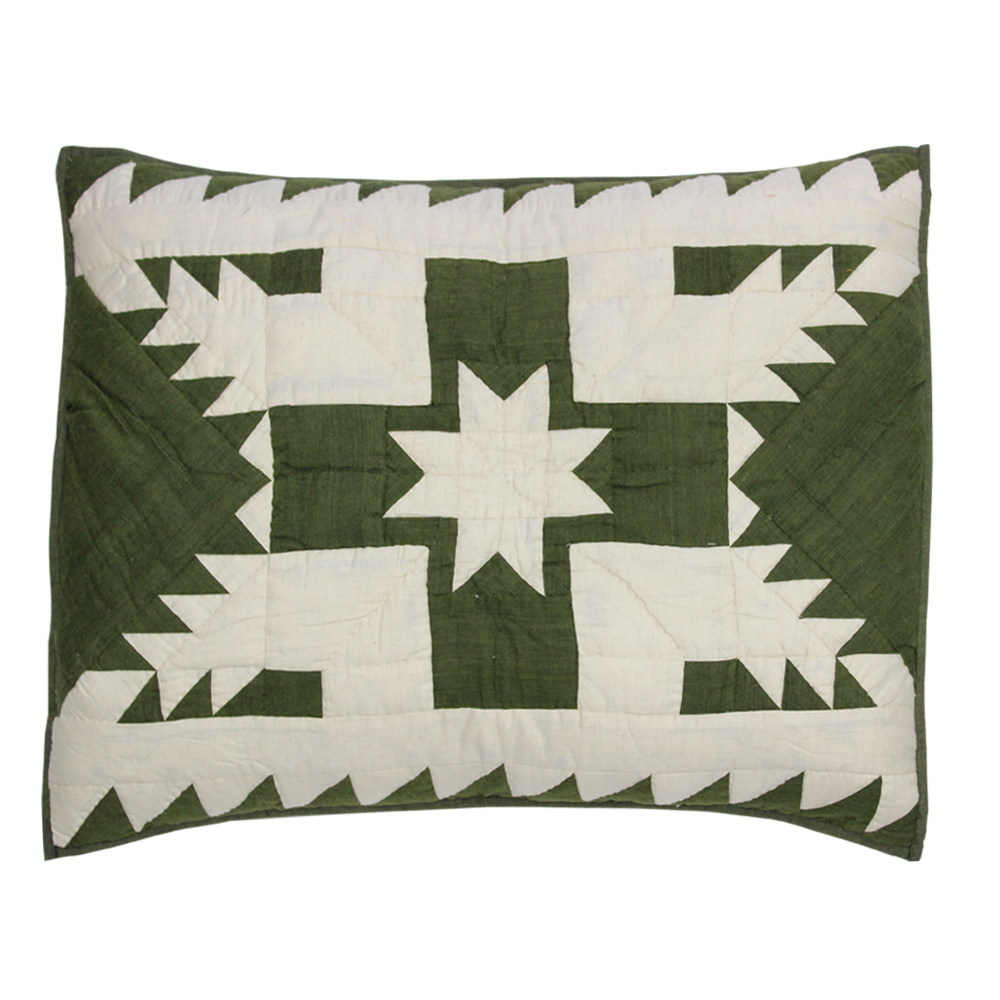 Emerald Feathered Star Pillow Sham 27"W x 21"L
