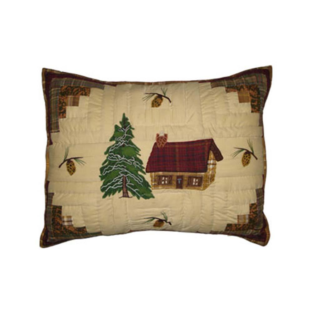 Forest Log Cabin Pillow Sham 27"W x 21"L